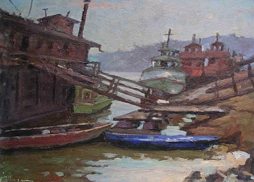 “Boats. Kyiv River Station", 1950s