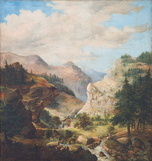 "Mountain Alpine landscape", 1862