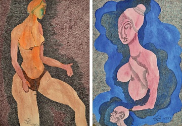 Paired lot "Nude", "Nude in oriental style", 1987