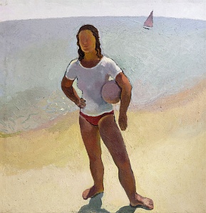 "Девушка с мячом", 1989