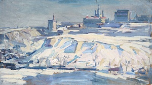 "The view from the workshop. Winter", 1946