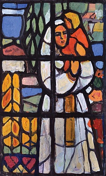Fragment of a sketch of a stained glass window "Shevchenko" at Kiev State University, 1964