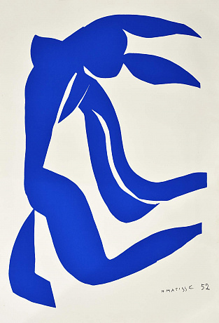 «Синяя ню с волосами на ветру», 1952