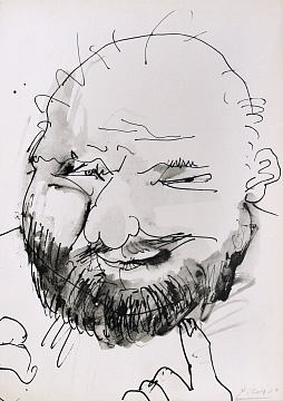 "Bald, bearded and cheerful", 1957