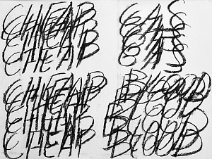  — "Cheap gas cheap blood" from the series "Repeating speech", 2022