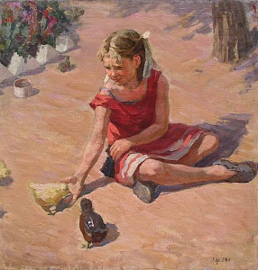  — "Girl with Chickens", 1956