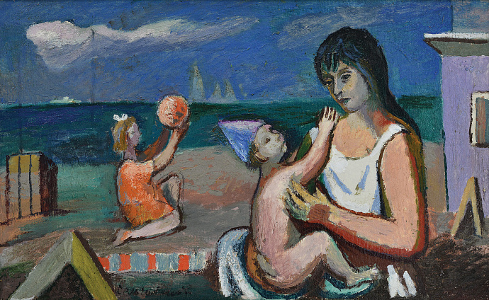 «Мать с детьми на пляже», 1980-е