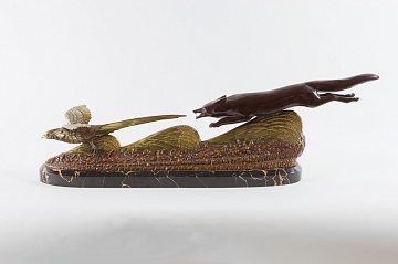 Bronze composition "The Fox and Pheasant", 1930s