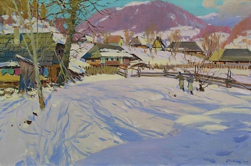 "Village in winter", 1957