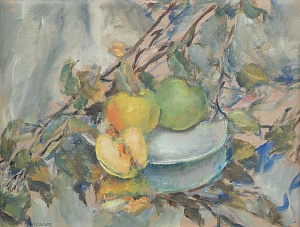 "Still life with apples", 1970s