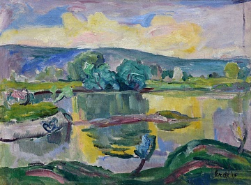 "Landscape with a river", 1930s
