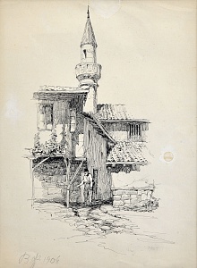 "Yard behind the mosque", 1908
