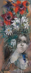 "Girl with a bouquet", 1950s