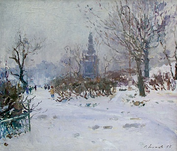 "Volodymyrska Gorka in winter", 1957