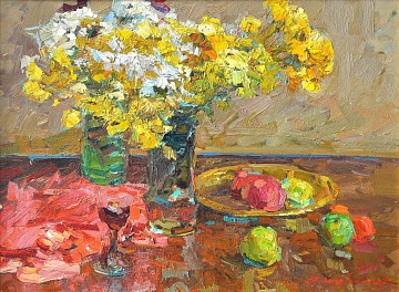 "Chrysanthemums and Fruits", 1980th