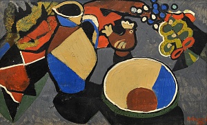 "Still life with ceramics", 1960