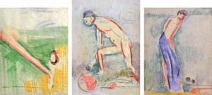  — Set of three works from the series "Matisse Dedications": "Boy with ball", "Jug", "Boy in blue" 1980