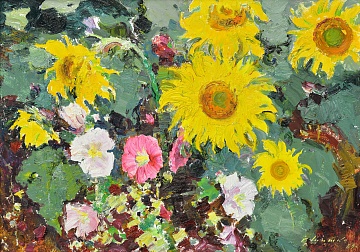 "Sunflowers and mallow", 1969