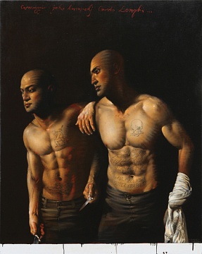 "Caravaggio i joho kumpelj Longhi", from the series "Master Hand", 2011